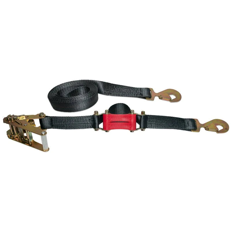 18ft x 2in ShockStrap Ratchet Strap w Snap Hooks, Premium Made in USA Polyester Webbing, 10,000lb Breaking Strength, 3,333lb WLL, Commercial Grade
