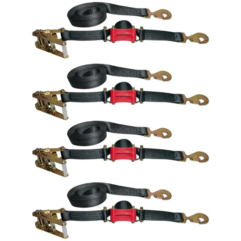 18ft x 2in ShockStrap Ratchet Strap w Snap Hooks, Premium Made in USA Polyester Webbing, 10,000lb Breaking Strength, 3,333lb WLL, Commercial Grade