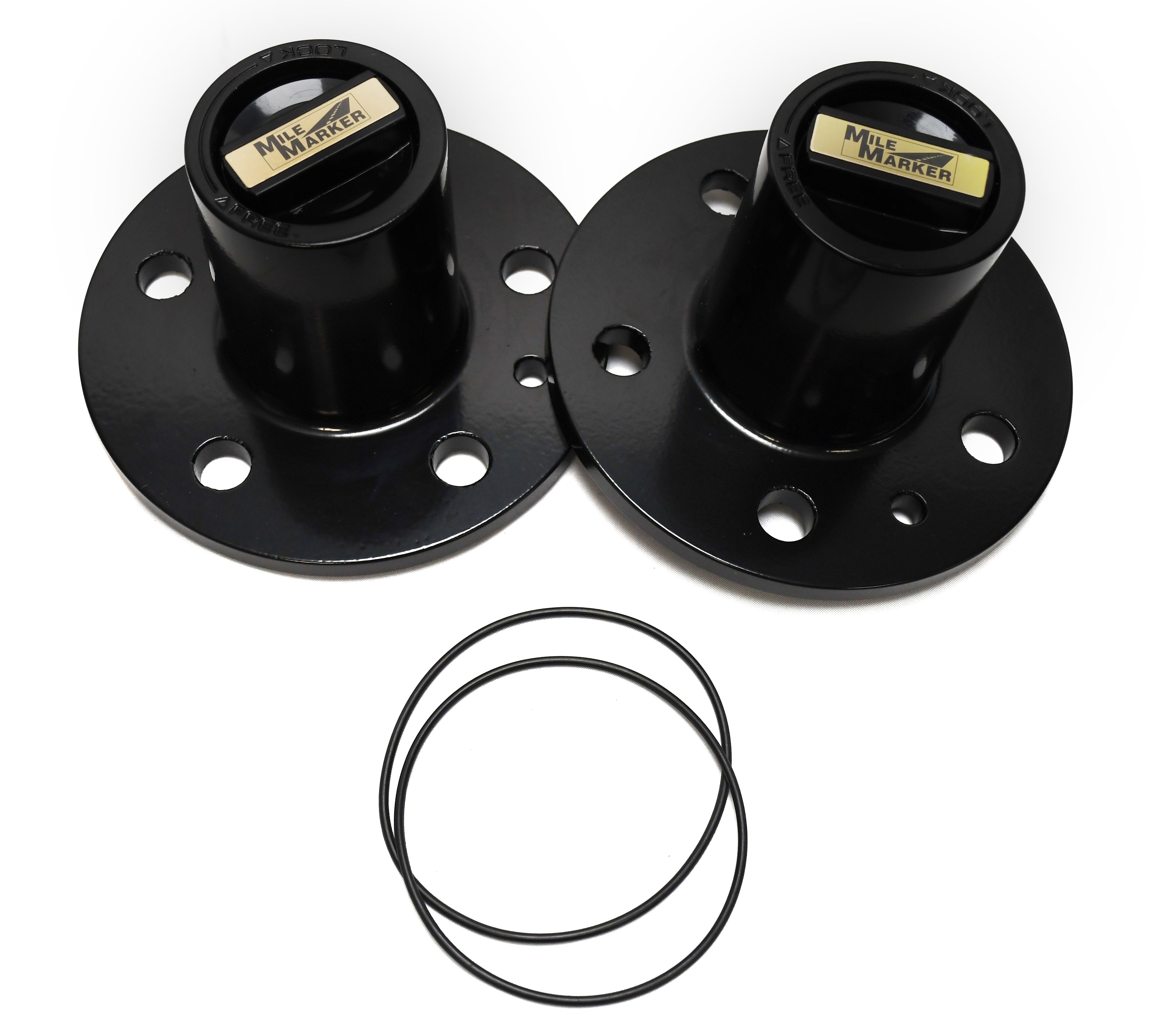 mage of a pair of the Mile Marker 428 Premium Locking Hubs with hardware