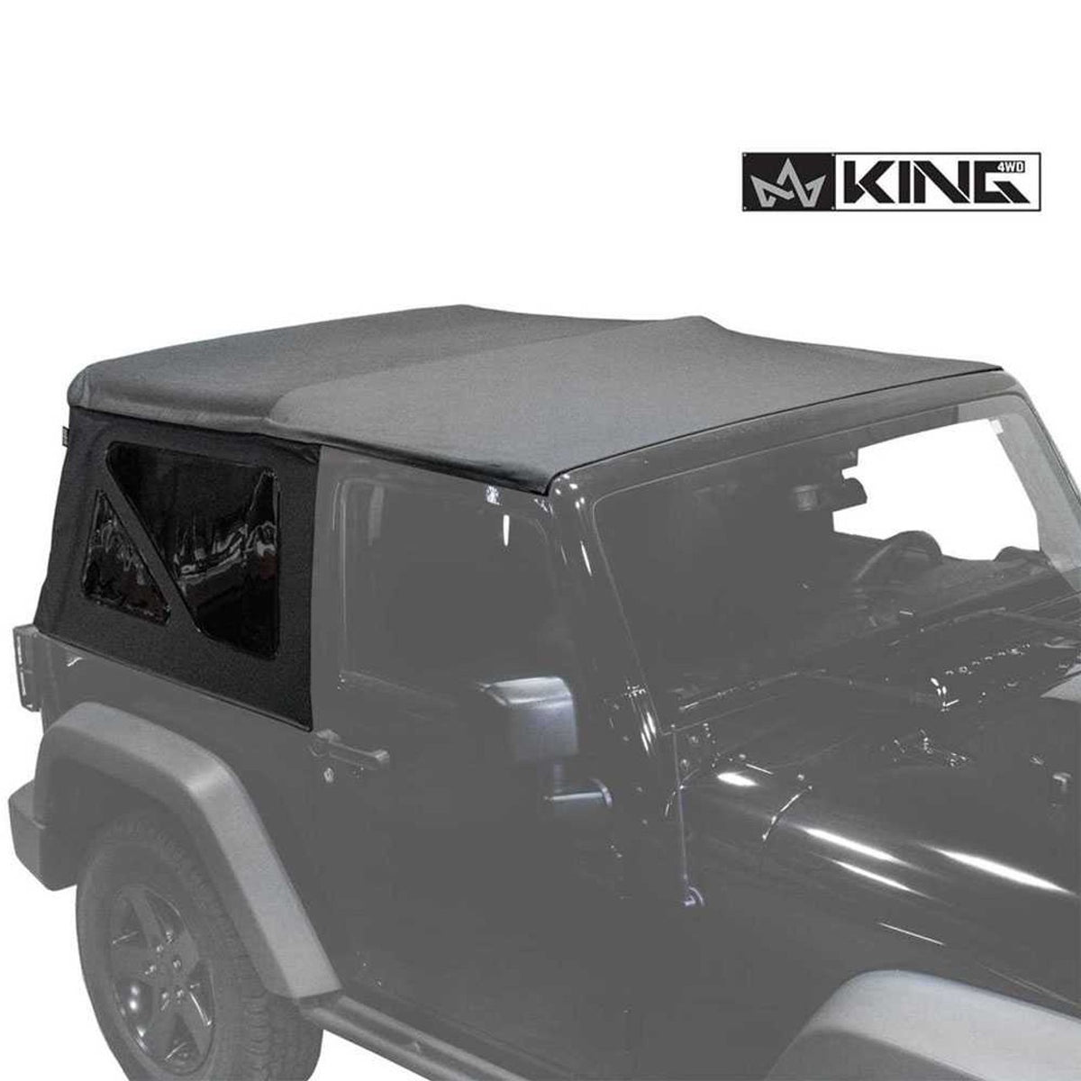 Premium Replacement Soft Top, Black Diamond With Tinted Windows - Jeep Wrangler JK 2 Door 2010-2018