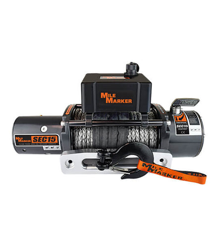 Image of the Mile Marker SEC15 15 000 lb winch in black