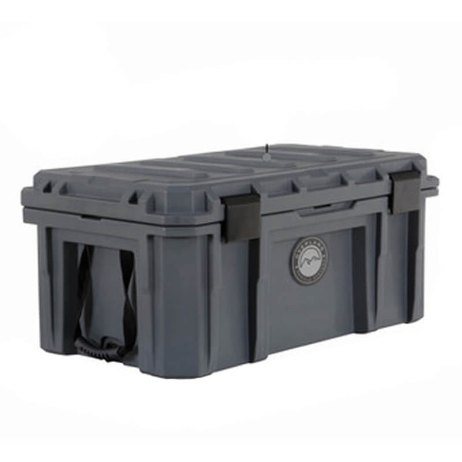 D.B.S. - Dark Grey 95 QT Dry Box with Wheels, Drain, and Bottle Opener