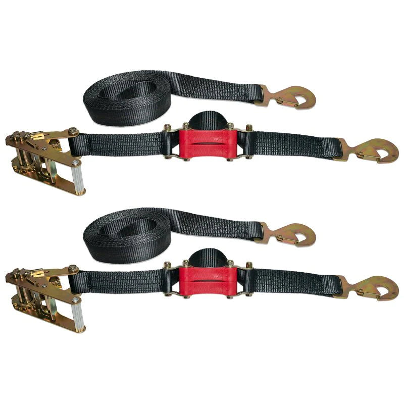 18ft x 2in ShockStrap Ratchet Strap w Snap Hooks, Premium Made in USA Polyester Webbing, 10,000lb Breaking Strength, 3,333lb WLL, Commercial Grade