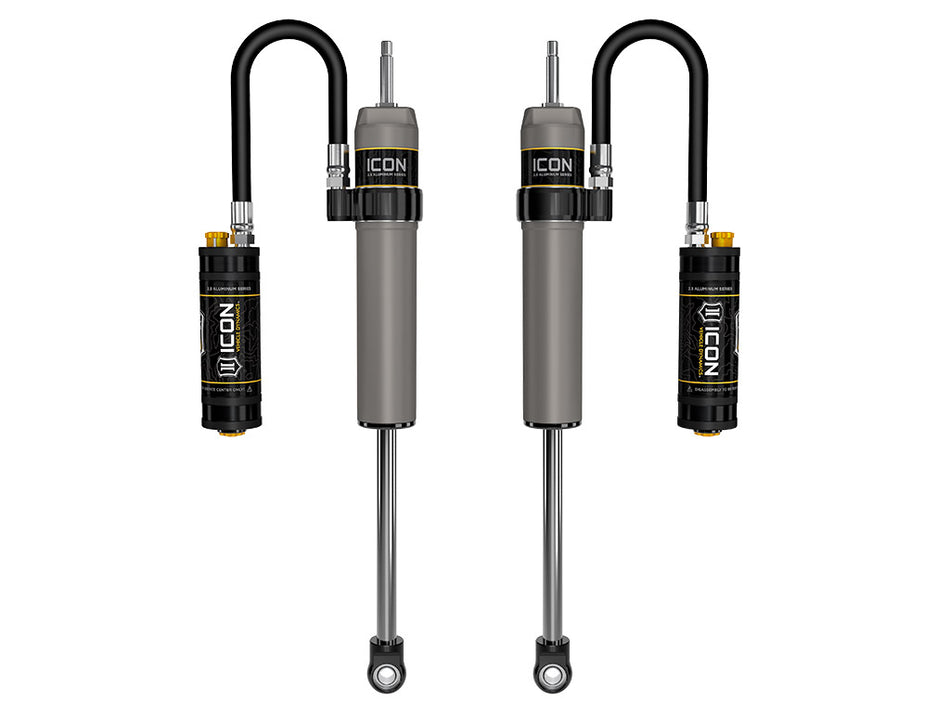 ICON 2005-2024 Ford Super Duty 4WD 0-2.5” Lift Front V.S. 2.5 Aluminum Series Shock Absorbers Remote Reservoir W/ CDCV Pair