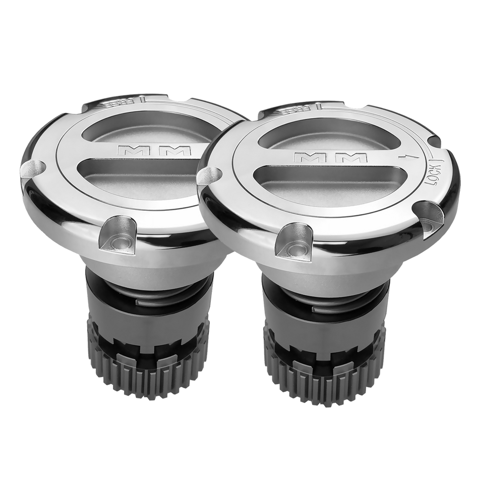 Image of pair of Mile Marker 549 hub in silver