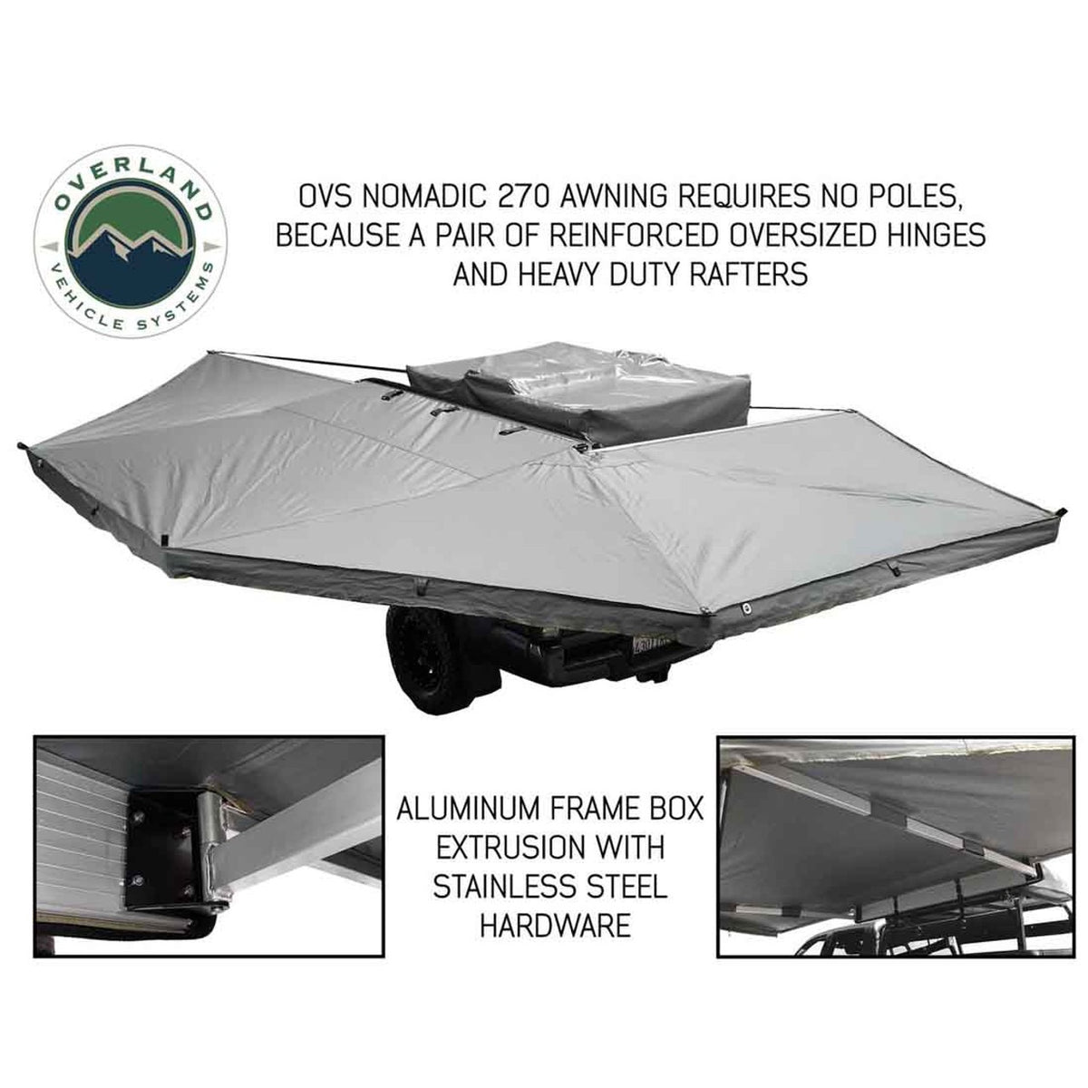 HD Nomadic 270 - Awning W/Extended Poles For High Roof