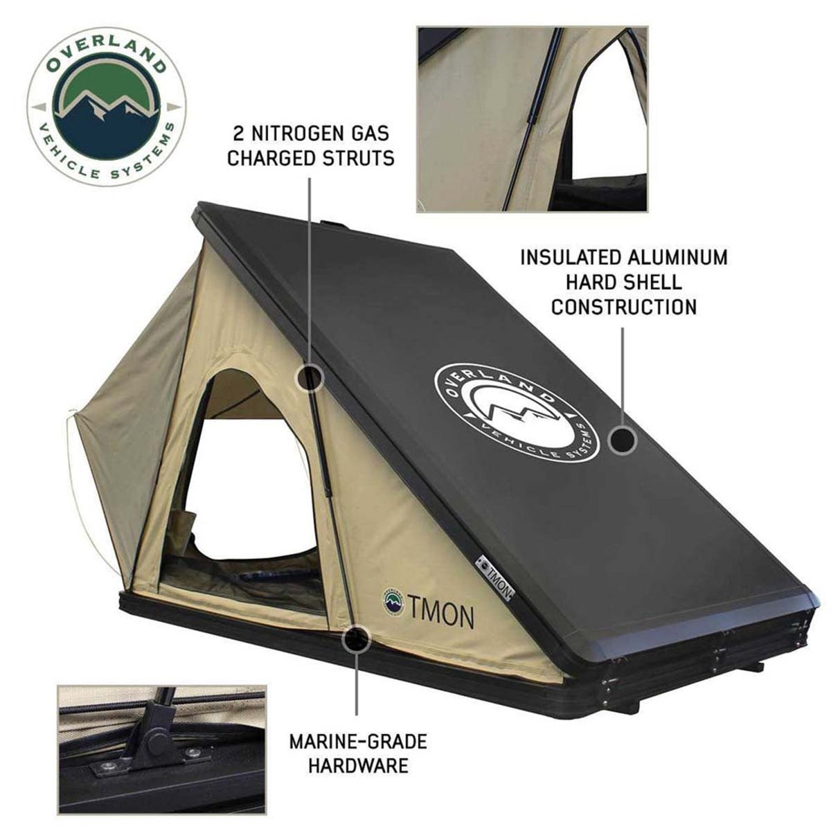 LD TMON - Clamshell Aluminum Roof Top Tent, 2 Person