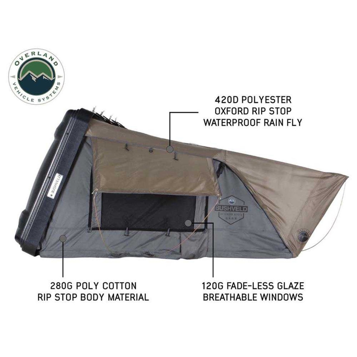 HD Bushveld 4 - Cantilever Hard Shell Roof Top Tent, 4 Person