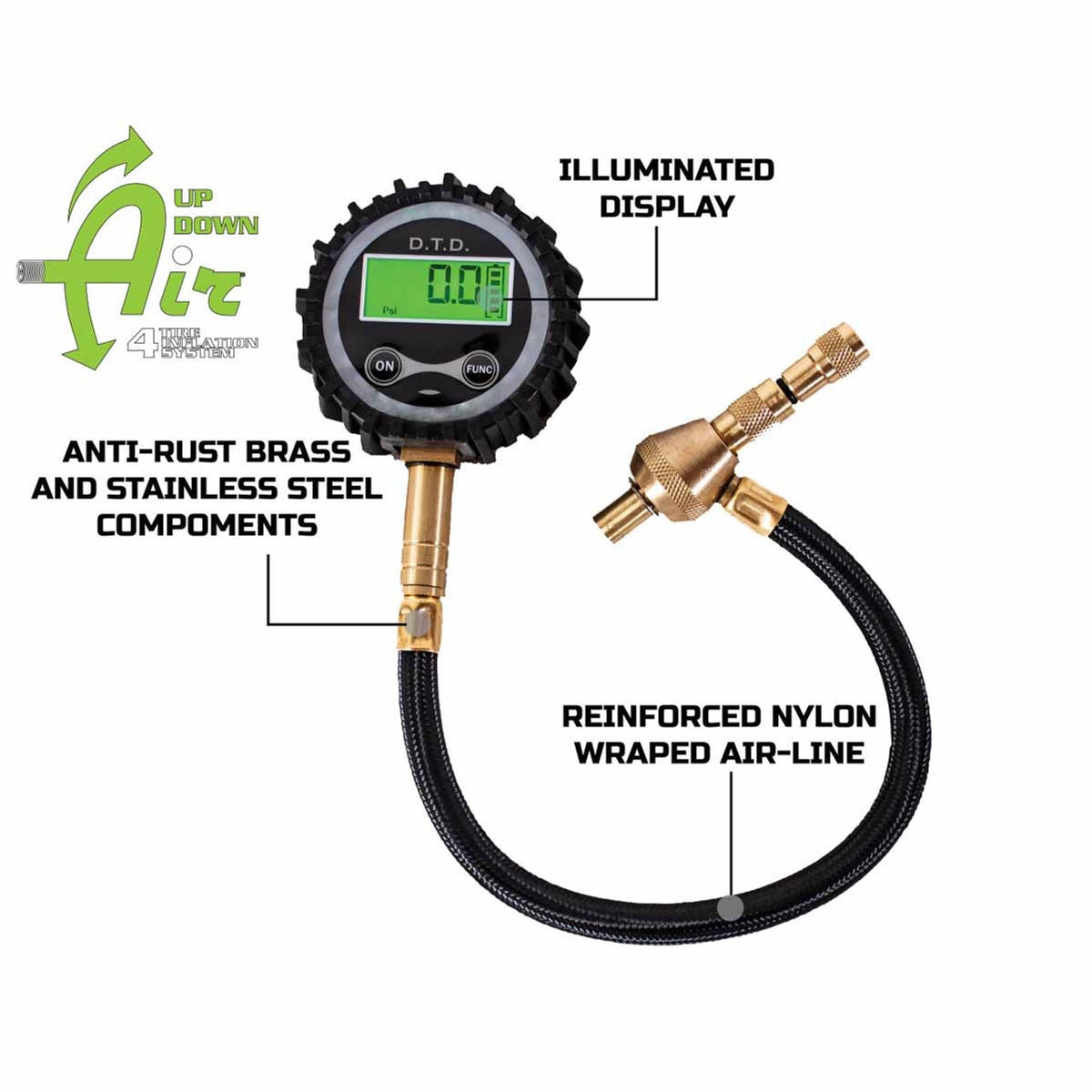 Digital Tire Deflator With Valve Kit & Storage Bag