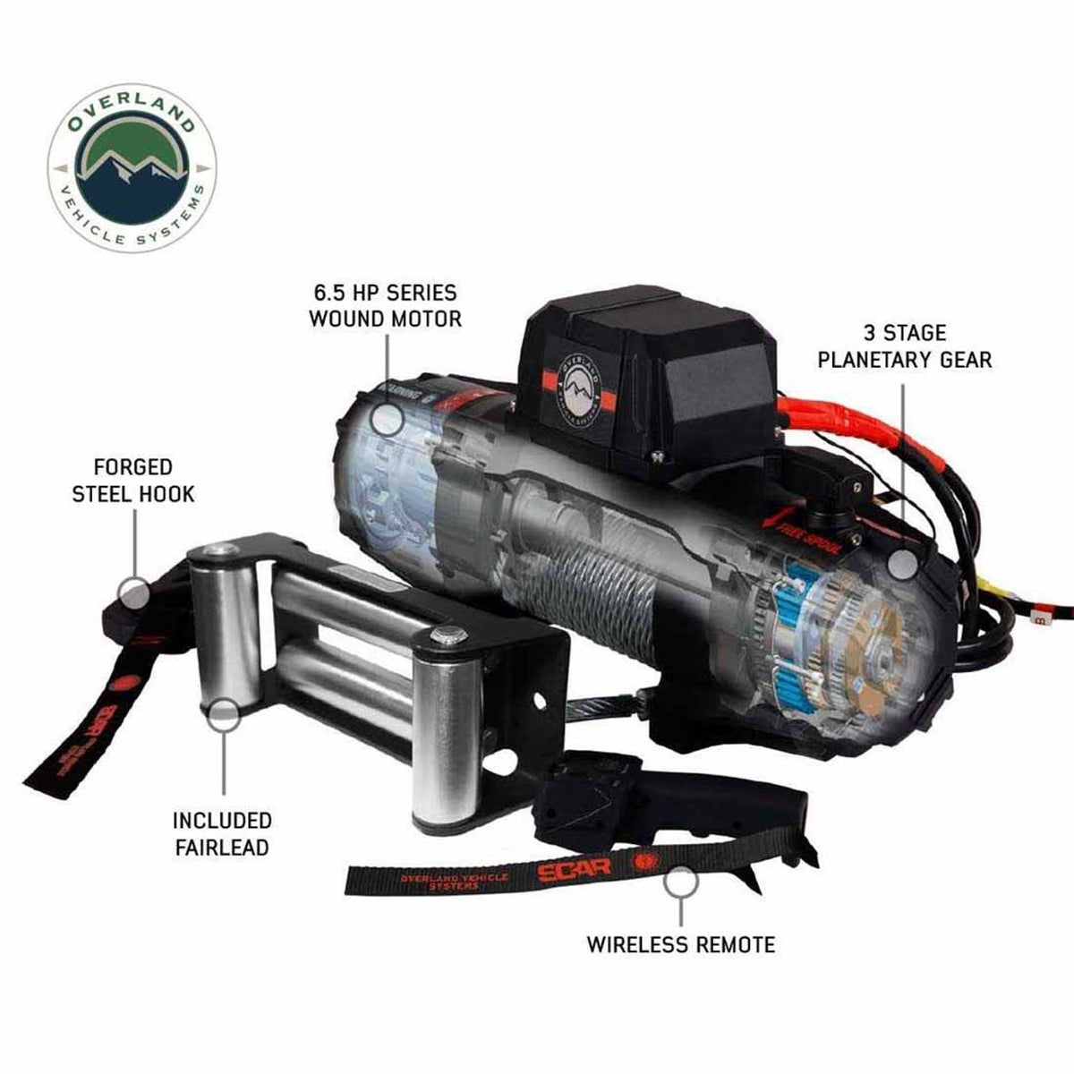 SCAR 10 - 10,000 lb. Winch With Wireless Remote