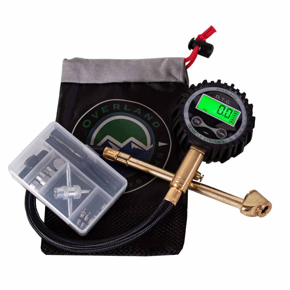 Digital Tire Gauge With Valve Kit & Storage Bag