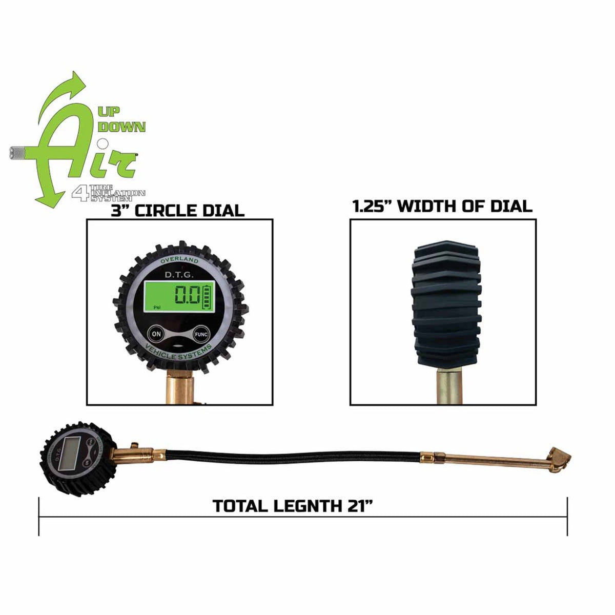 Digital Tire Gauge With Valve Kit & Storage Bag