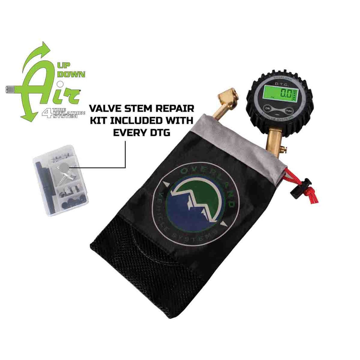 Digital Tire Gauge With Valve Kit & Storage Bag