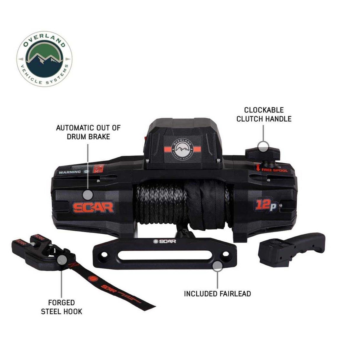 SCAR 12 - 12,000 lb. Winch With Wireless Remote