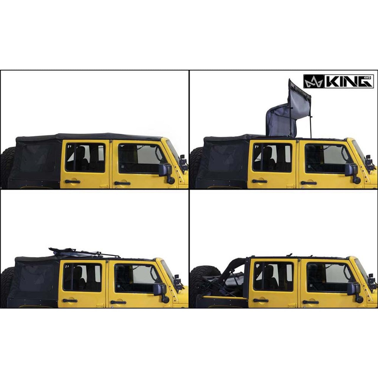 Premium Replacement Soft Top, Black Diamond With Tinted Windows - Jeep Wrangler Unlimited JK 4 Door 2010-2018