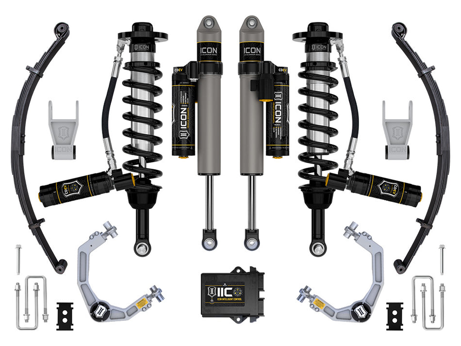 ICON 2021-2024 Ford F-150 Tremor 2.5-3" Lift Stage 5 Suspension System Billet W/ Leaf Packs