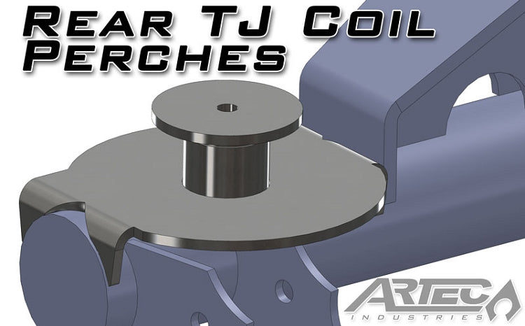 Jeep TJ Rear Coil Perches And Retainers 97-06 Wrangler TJ Pair 3.5 Inch Axle Tube Diameter Artec Industries