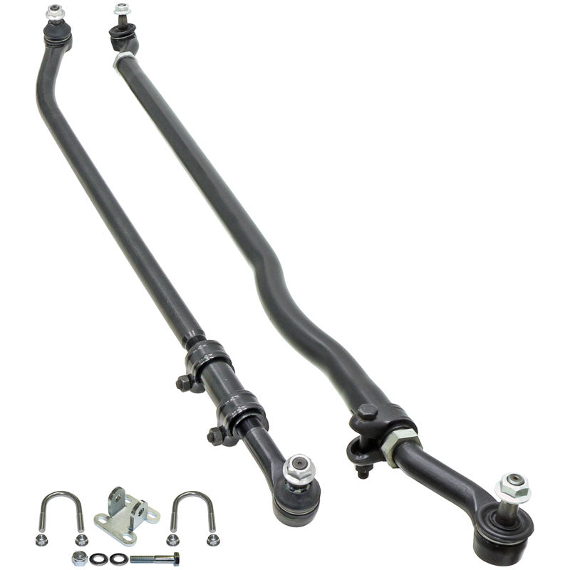 Currectlync Steering System 07-18 Wrangler JK Bolt-On Includes 1 1/2 Inch Diameter Tie Rod/Forged Drag Link HD Steering Stabilizer Shock Mounting Kit RockJock 4x4