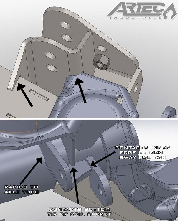 JK Heavy Duty Raised Tracbar Bracket Artec Industries